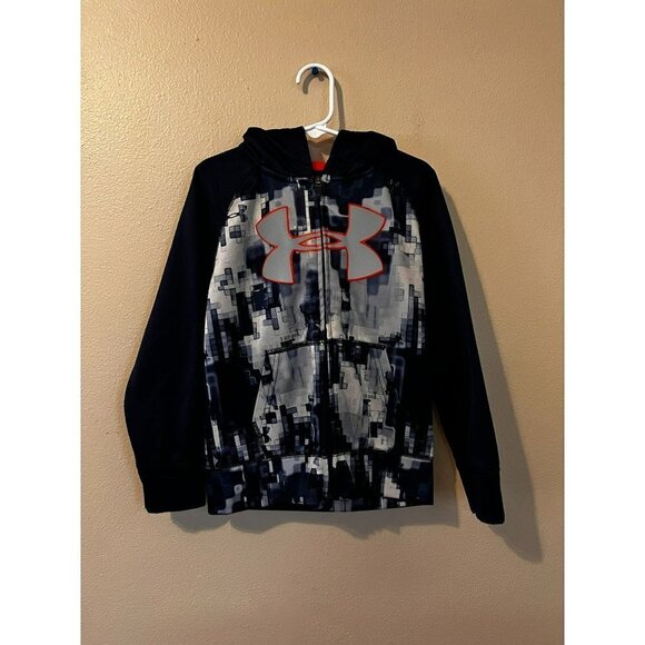 Boy's Under Amour Blue & Orange Zip Up Hoodie Size 5 [EXCELLENT] - Picture 1 of 3